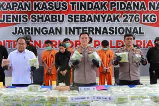 Polda Riau Lumpuhkan Satu Genk Narkoba, Sita dan Amankan 276 Kg Sabu