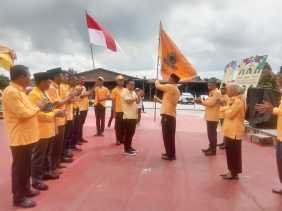 Nama Airlangga Hartato, Syamsuar Dan Indra Gunawan Bergema Dalam Acara Pelantikan PK Partai Golkar Kecamatan Tualang