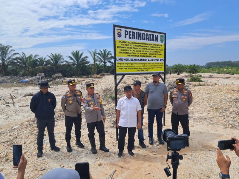Kapolda Riau Tinjau Lokasi PETI di Sungai Piudang, Tegaskan Penindakan Tambang Emas Ilegal