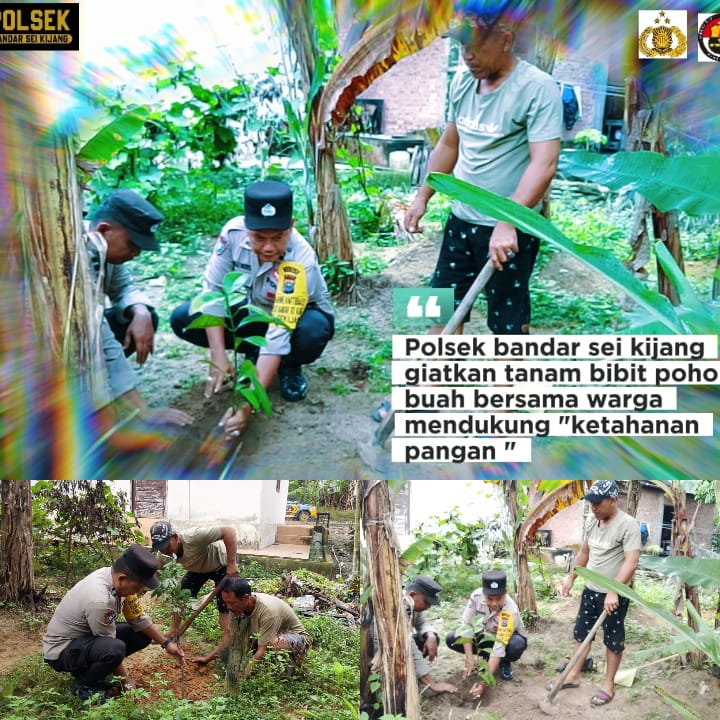 Bhabinkamtibmas Sekijang Ajak Warga Tanam Pohon Manggis, Dukung Ketahanan Pangan di Bandar Sei Kijang