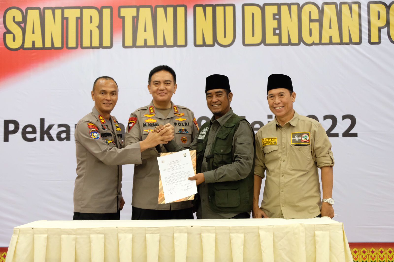 DPP Santri Tani NU tandatangani Kerjasama Sinergitas dan kemitraan dengan Polda Riau dalam sukseskan Ketahanan Pangan Nasional