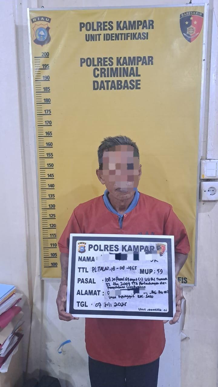 Polres Kampar Tangkap Pelaku Pembakaran Lahan di Tepi Tol Bangkinang-Tanjung Alai