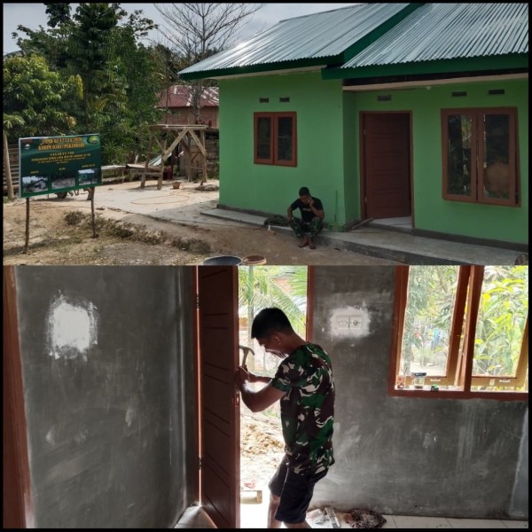 Senyum Ibu Sarianis Menyambut Rumah Barunya, Satgas TMMD Rampungkan Pekerjaan Akhir