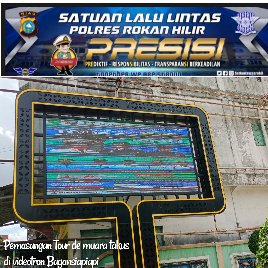 Agar Kamseltibcar, Sarlantas Polres Rohil Pasang Tour De Muara Takus Videotron