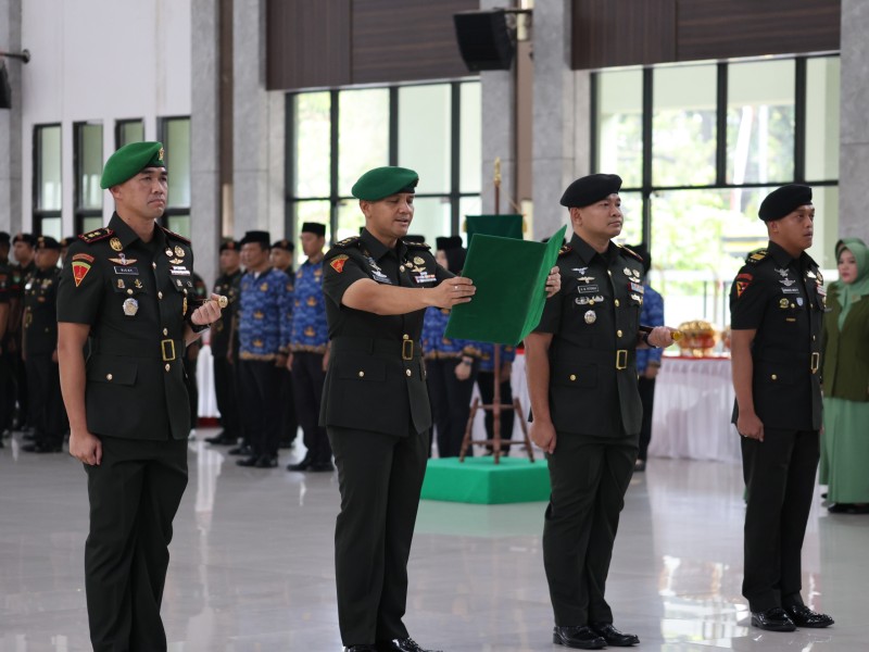 Kodam XIX Tuanku Tambusai Lakukan Pergeseran Jabatan Strategis, Empat Perwira Resmi Tempati Pos Baru