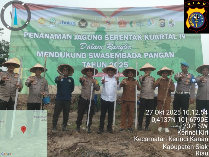 Polsek Bandar Sei Kijang Laksanakan Kegiatan Penanaman Jagung Kuartal IV dalam Rangka Mendukung Swasembada Pangan Tahun 2025