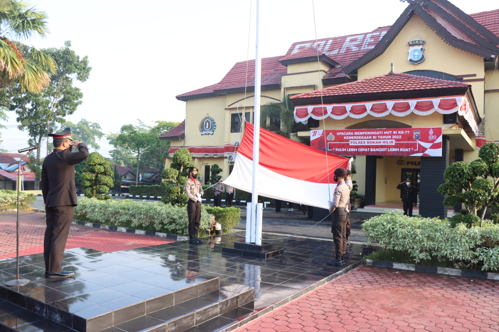 Polres Rohil Peringati HUT RI Ke-77 Dengan Tema