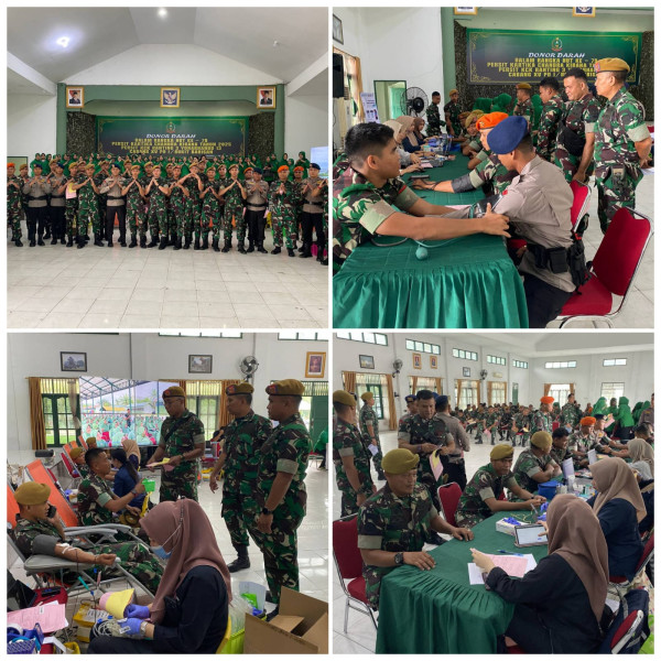 Persit KCK Ranting 3 Yonarhanud 13 Cabang XV PD I/Bukit Barisan Gelar Kegiatan Donor Darah Dalam Rangka HUT Persit Ke-79
