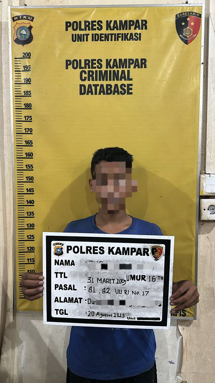 Polres Kampar Tangkap Pelaku Pencabulan Anak di Bawah Umur