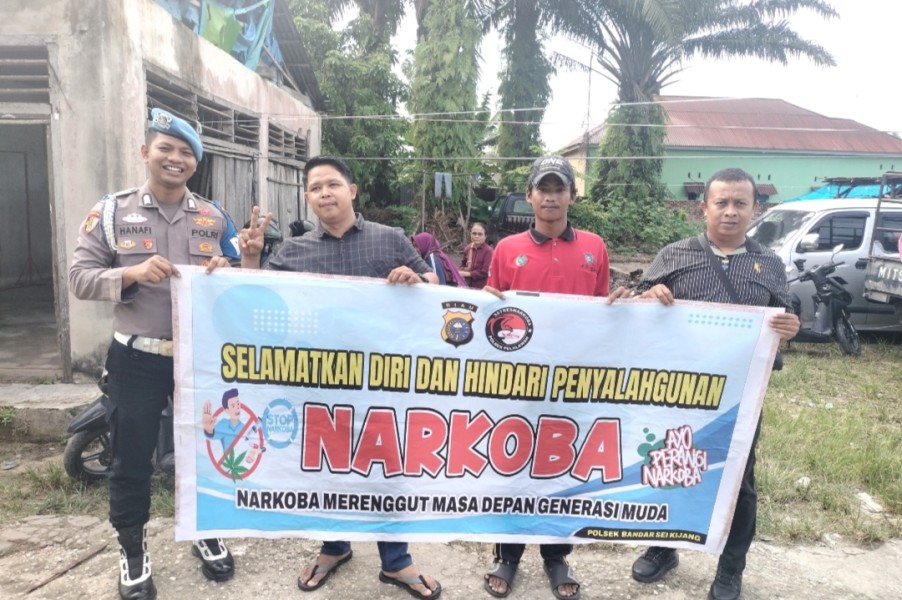 Polsek Bandar Sei Kijang Kembali Gelar Sosialisasi Anti Narkoba di Pasar Bandar Seikijang
