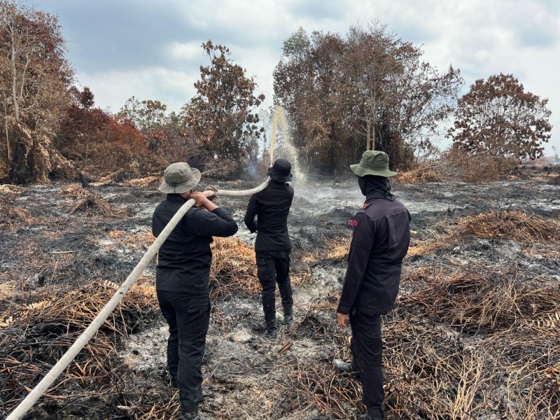 Dansat Brimob Polda Riau : Kesigapan dan Solidaritas Brimob Polda Riau Respon Cepat Padamkan Api