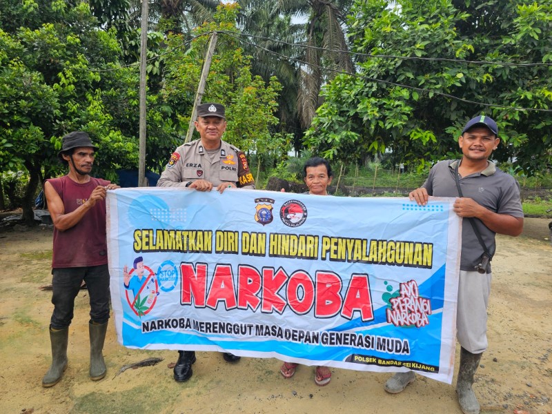 Polsek Bandar Sei Kijang Gelar Sosialisasi Anti Narkoba di Kampung Batak