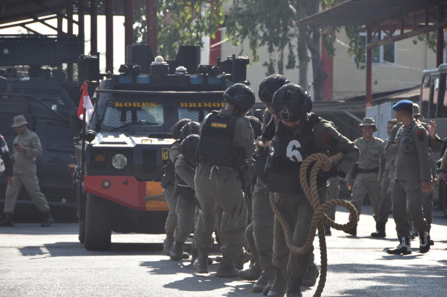 Meriahkan HUT Ke - 79 Korps Brimob, Brimob Polda Gelar Lomba Wajracyena Tangkas