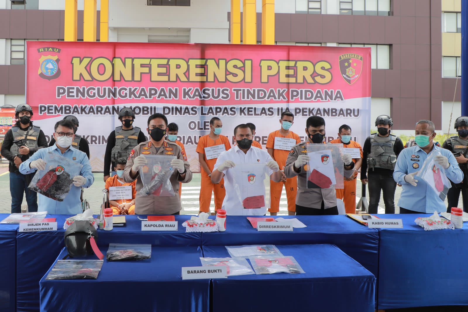 Napi Narkoba Otak Pelaku Pembakar Mobil Dinas KPLP  Lapas Kelas II Pekanbaru