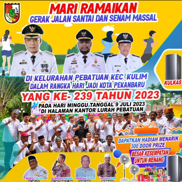 Kelurahan Pebatuan Gelar Gerak Jalan Santai Dan Senam Massal Siapkan Ratusan Doorprize