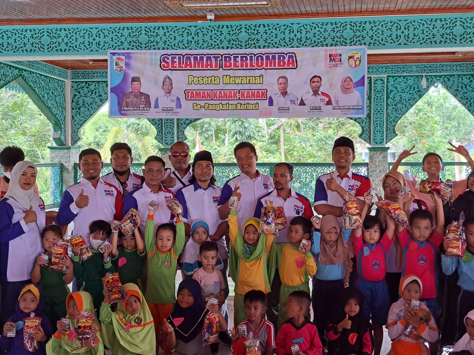 DPD Perkumpulan Wartawan Media Online Indonesia ( PW MOI ) Pelalawan Gelar Lomba Mewarnai Sekecamatan Pangkalan Kerinci