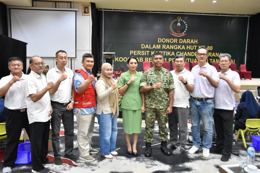 Peringati HUT ke-80 Persit KCK, Korem 031/WB Selenggarakan Bhakti Sosial Donor Darah