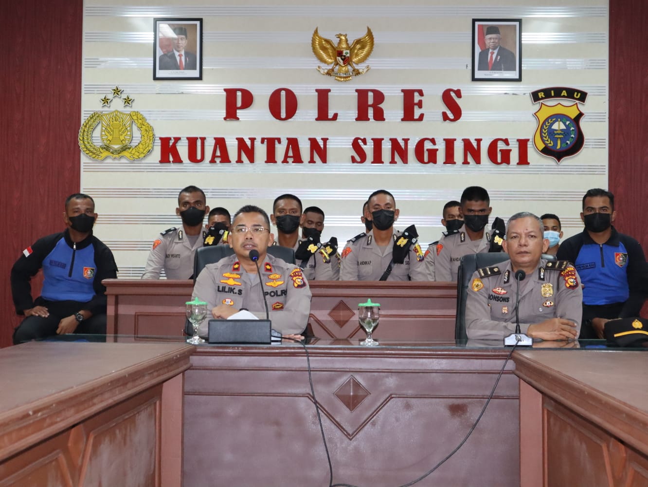 Waka Polres Kuansing Berikan Arahan dan Pembelajaran kepada Siswa Diktuk Ba Polri SPN Polda Riau T.A 2022 di Polres Kuansing