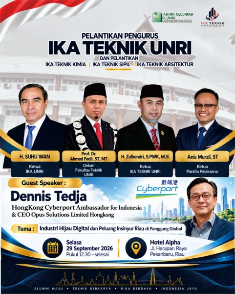 Alumni Teknik UNRI Siap Dilantik, Peluang Industri Hijau Digital Jadi Sorotan