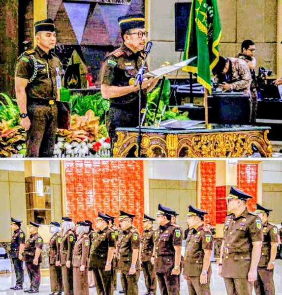 Kajati Riau Lantik Wakajati Asisten Koordinator dan Kajari ini Pesannya