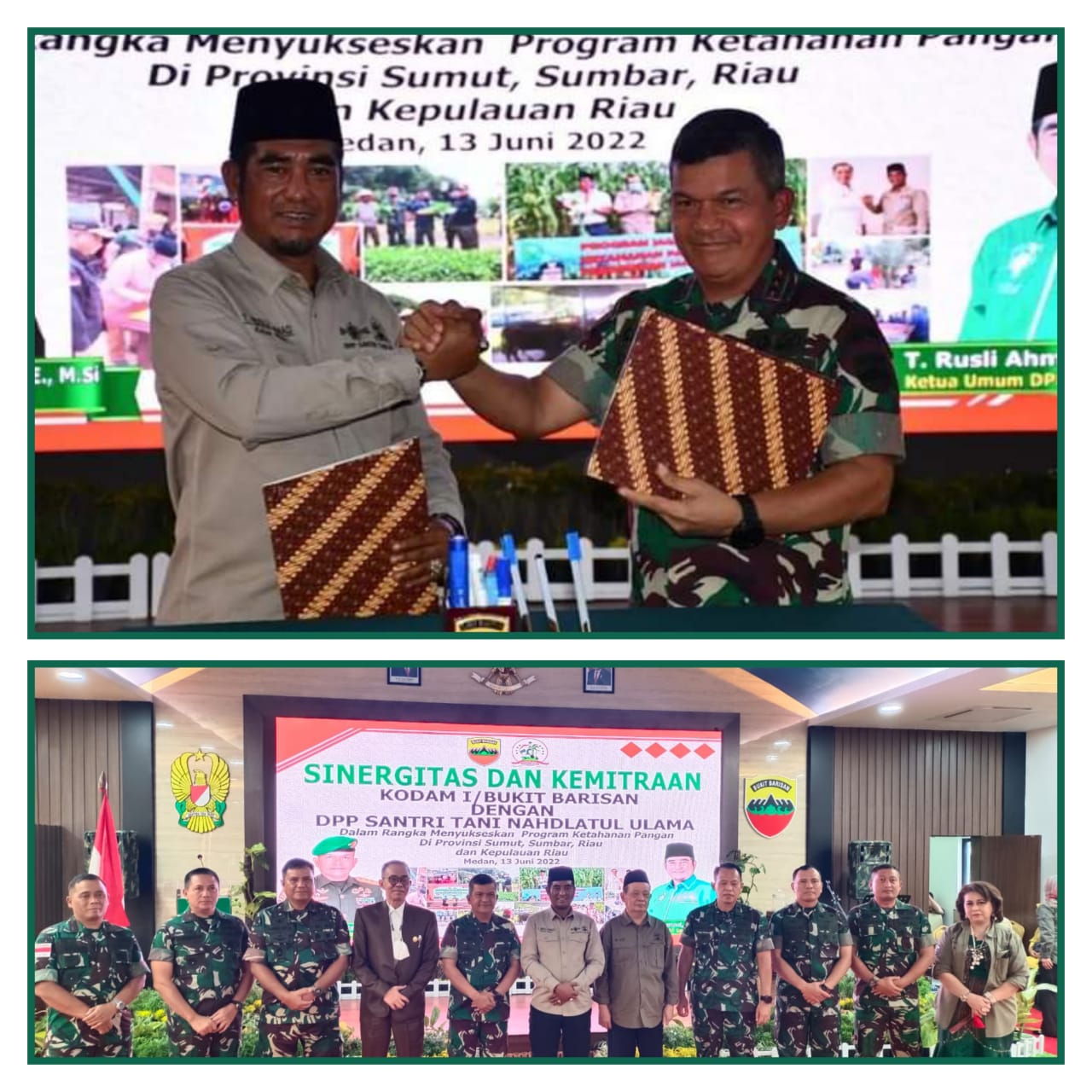 Sah, Kerja Sama DPP Santri Tani NU Bersama Pangdam I/BB Ditandatangani