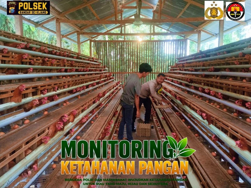 Bhabinkamtibmas Desa Muda Setia Bersama BUMDes Monitoring Peternakan Ayam Petelur Dukung Ketahanan Pangan