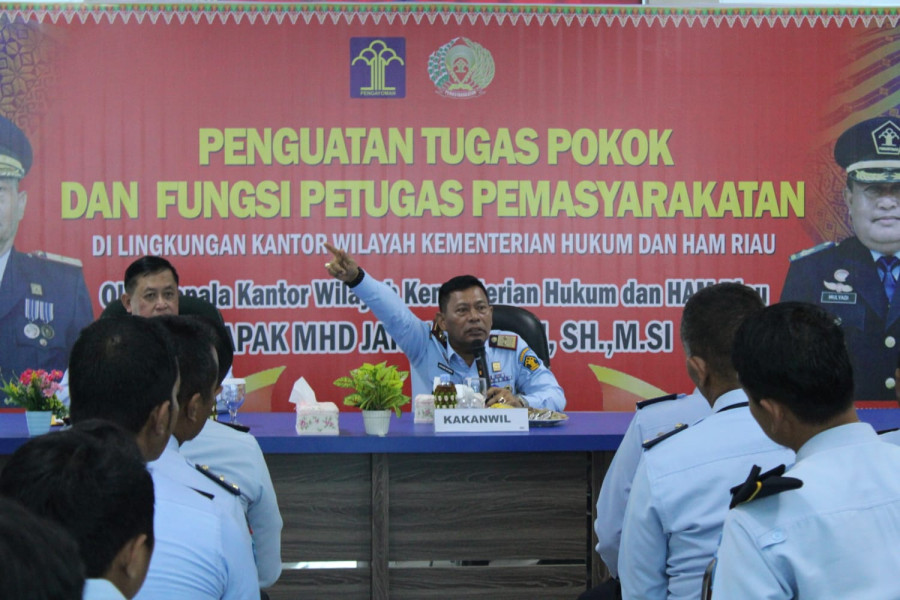 Berikan Penguatan Tugas Pokok Dan Fungsi Petugas Permasyarakatan, Kepala Kanwil Kemenkumham Riau : 