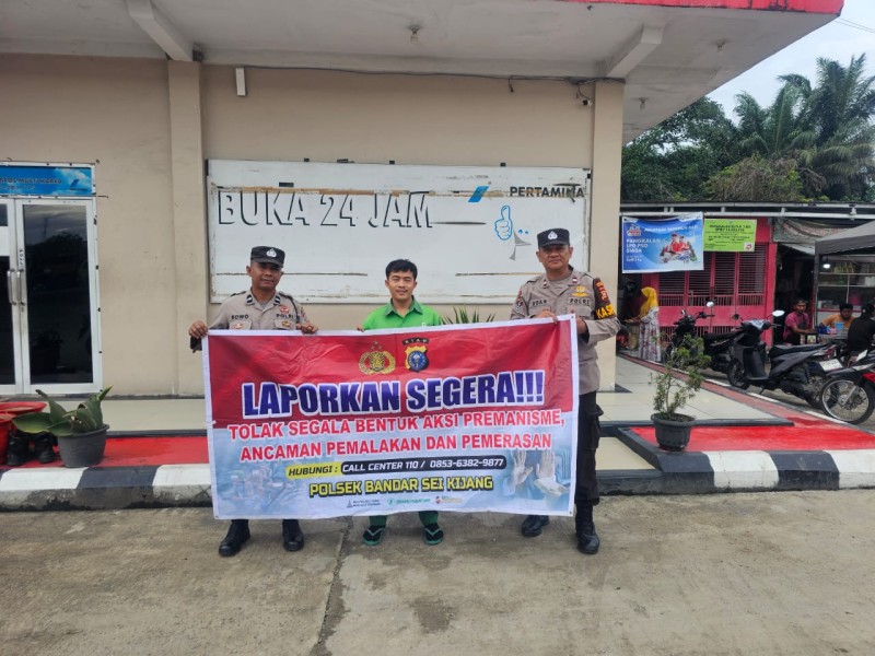 Polsek Bandar Sei Kijang Laksanakan Sosialisasi Menolak Premanisme di Jalan Lintas Timur KM 34
