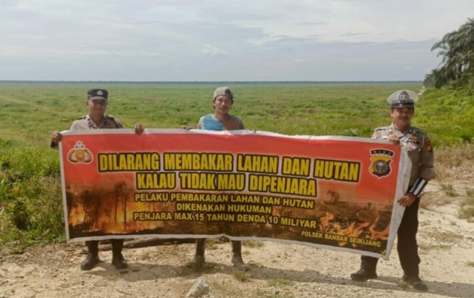 Polsek Bandar Sei Kijang Kembali Laksanakan Patroli Karhutla, Larangan Pembakaran Lahan