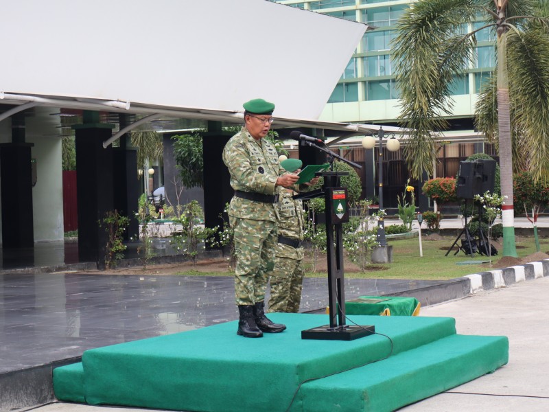 Kodam XIX Tuanku Tambusai Teguhkan Jati Diri Prajurit Melalui Upacara Bendera Bulanan