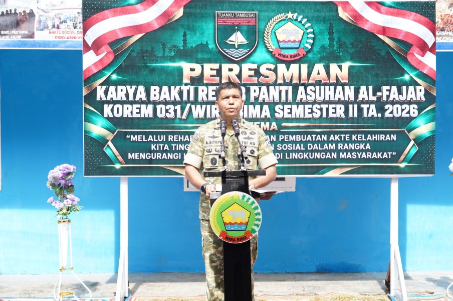 Wujud Nyata Kepedulian TNI, Danrem 031/WB Resmikan Karya Bakti Rehabilitasi Panti Asuhan Al-Fajar Rumbai