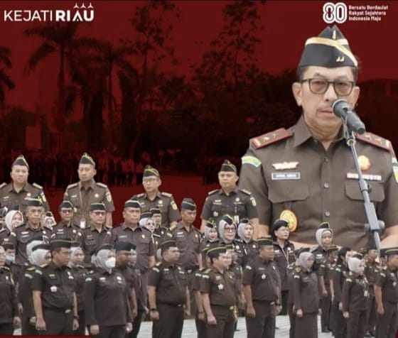 Pimpin Apel Kerja Kejati Riau Akmal Abbas Sebut Tri Krama Adhyaksa Sebagai Pedoman Etika dan Moral