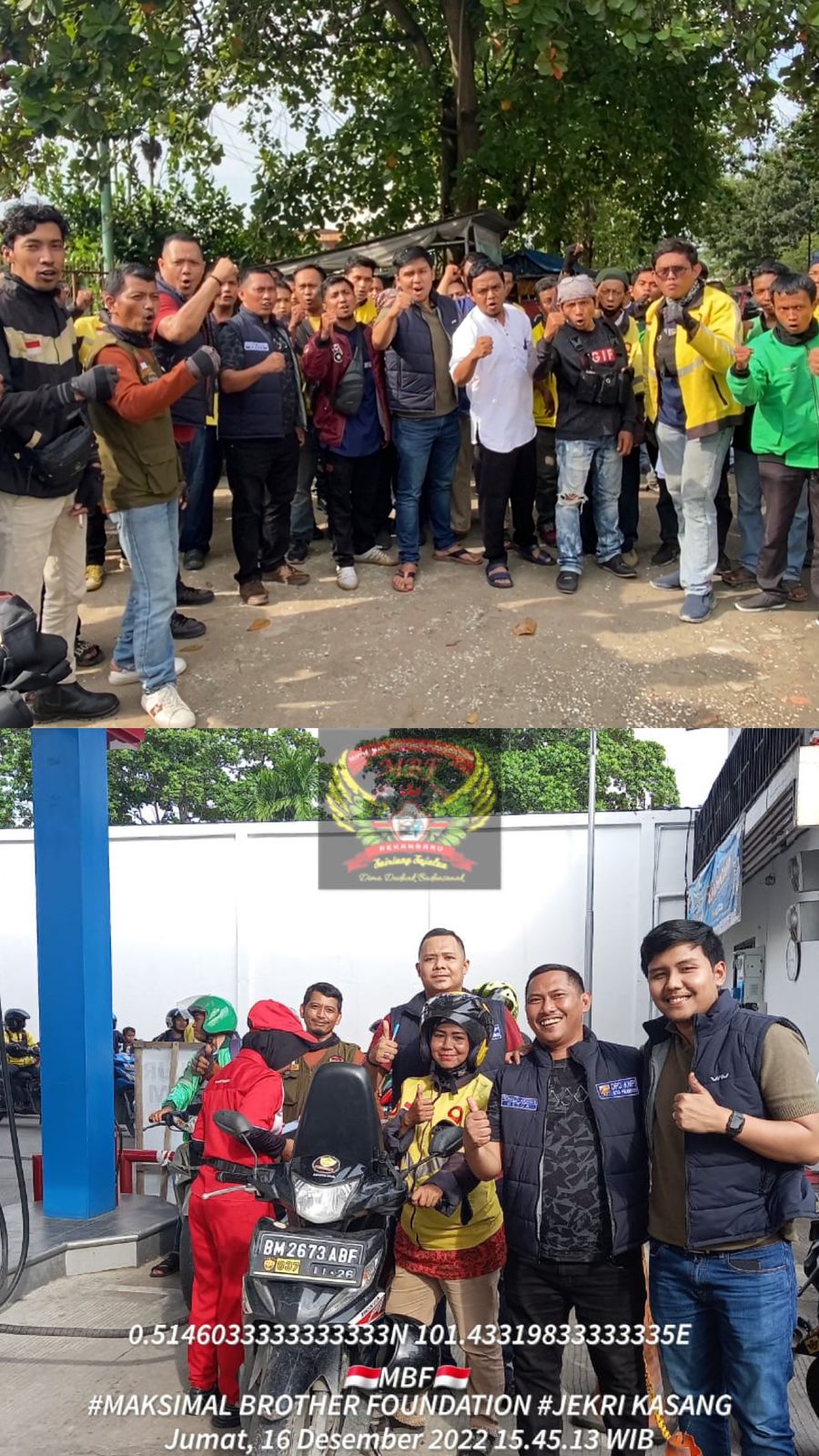 Sekretaris KNPI Pekanbaru Berbagi Pertalite Kepada Pengemudi Ojek Online Pekanbaru, Program Jum'at Berkah Akan Rutin Dilakukan