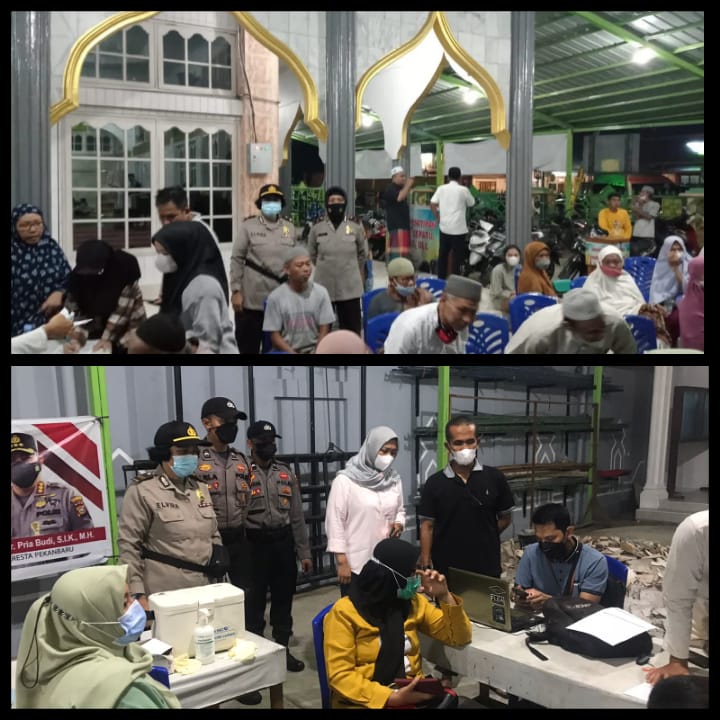 Percepat Pencapaian Vaksinasi, Polsek Sukajadi Gelar Vaksinasi Booster di Masjid