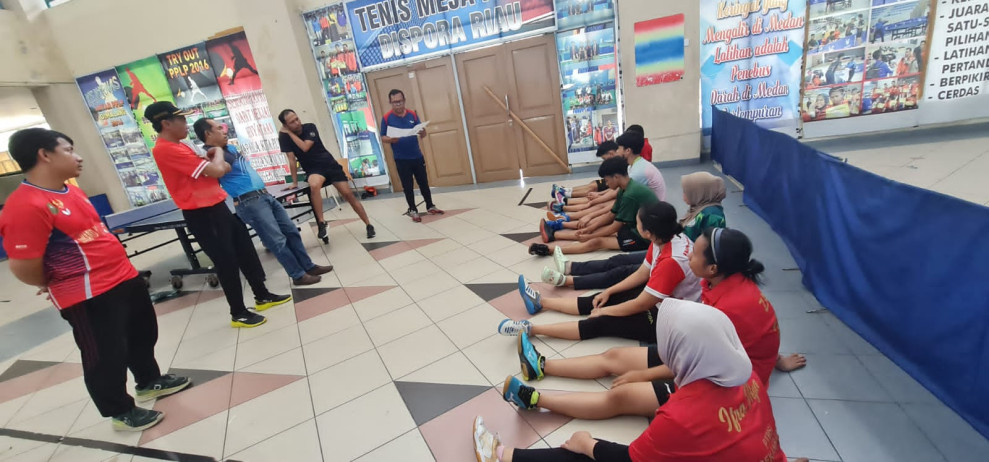 Tim Riau Turunkan Full Tim Kejurnas Pra PON XXI Cabor Tenis Meja