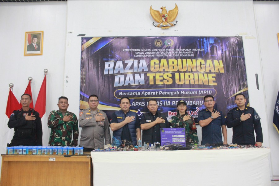Lapas Pekanbaru Gelar Razia Gabungan Bersama TNI, Polri, dan BNN, Tegaskan Komitmen Pemberantasan Halinar