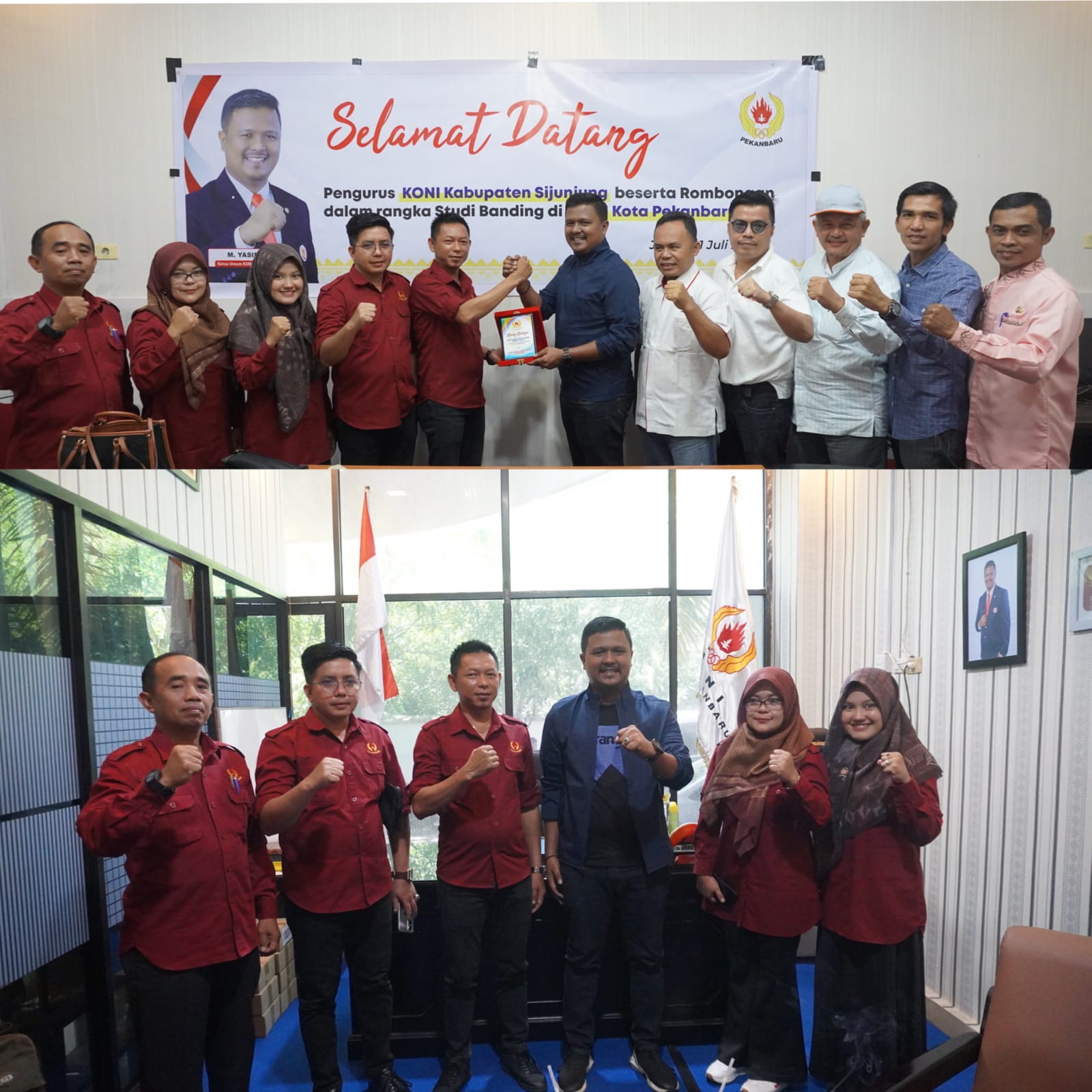 Belajar Pembinaan Atlet Berprestasi, KONI Sijunjung Studi Banding di KONI Kota Pekanbaru
