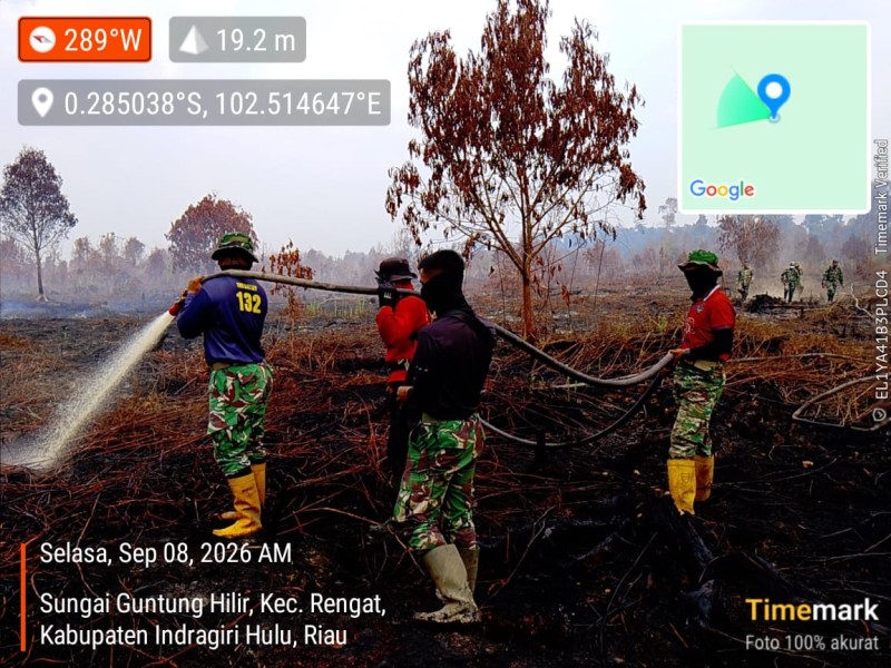 Kodam XIX/Tuanku Tambusai Perkuat Penanganan Karhutla Inhu, Tim Gabungan Tembus Kawasan Hutan