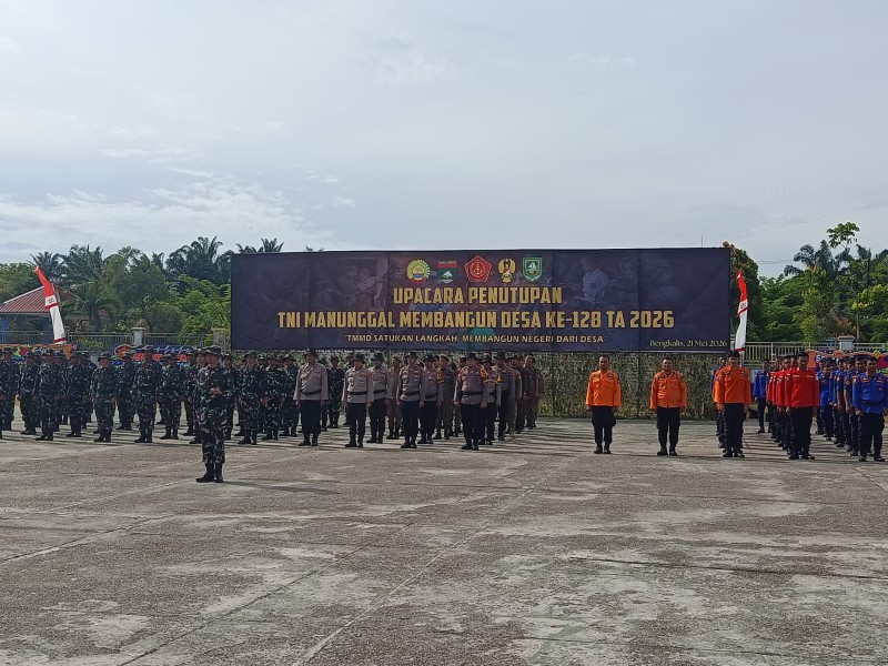 Kodam XIX/Tuanku Tambusai Tegaskan Komitmen Bangun Desa, TMMD ke-128 di Bengkalis Resmi Ditutup
