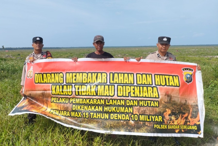 Polsek Bandar Sei Kijang Laksanakan Patroli Karhutla,Mensosialisasikan Ancaman Hukuman Membakar Hutan