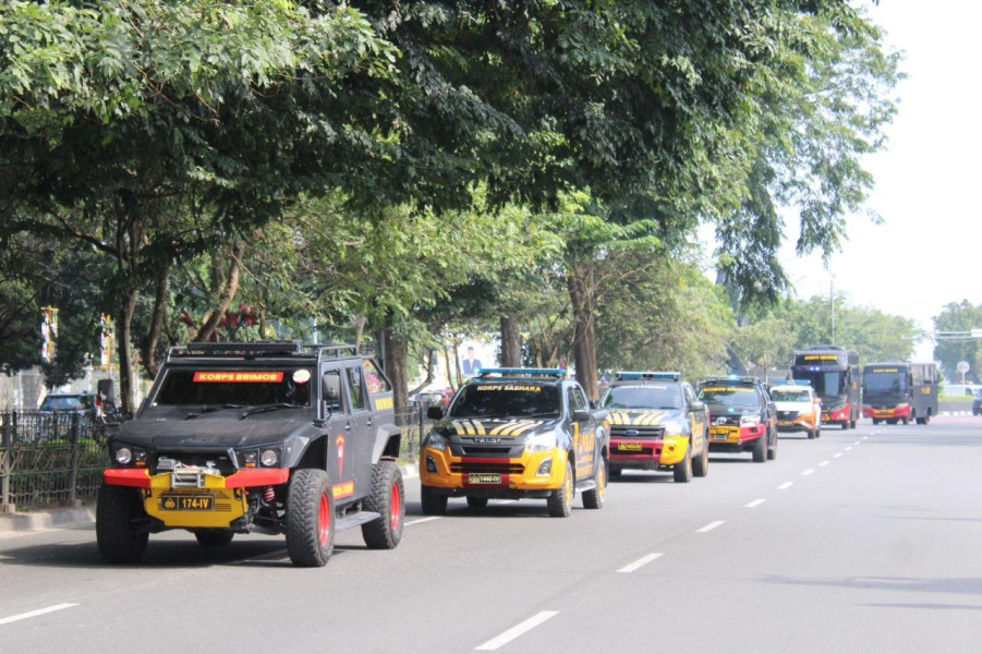 Brimob Polda Riau Laksanakan Patroli Berskala Besar Menjelang Pelantikan Presiden dan Wakil Presiden