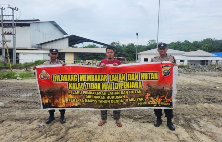 Waspada Karhutla! Kapolsek Bandar Sei Kijang Kembali Himbau Masyarakat Bijak Buka Lahan Tanpa Membakar