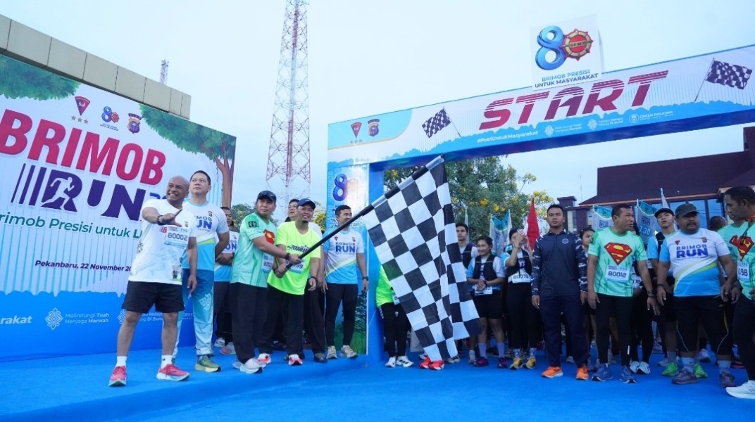 Korem 031/WB Ikut Meriahkan Brimob Run di Mapolda Riau
