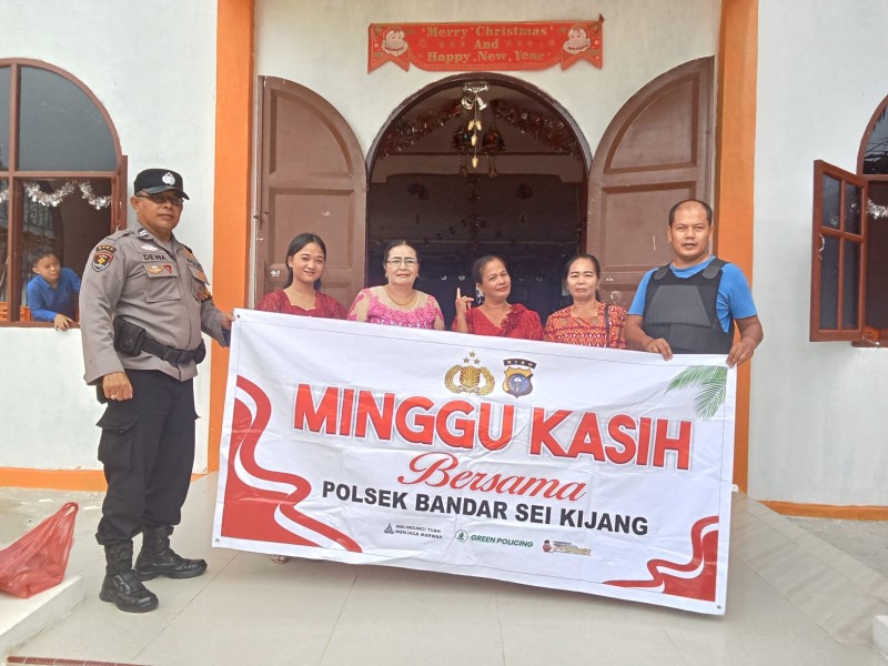 Kapolsek Bandar Sei Kijang Hadiri Ibadah Minggu Kasih di Gereja GNKP Imanuel, Jemaat Apresiasi Program Quick Wins Kapolri