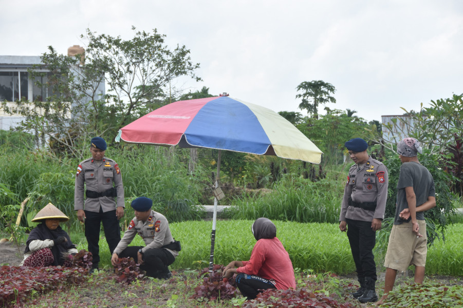 Brimob Polda Riau lakukan Patroli dialogis ke petani sayuran