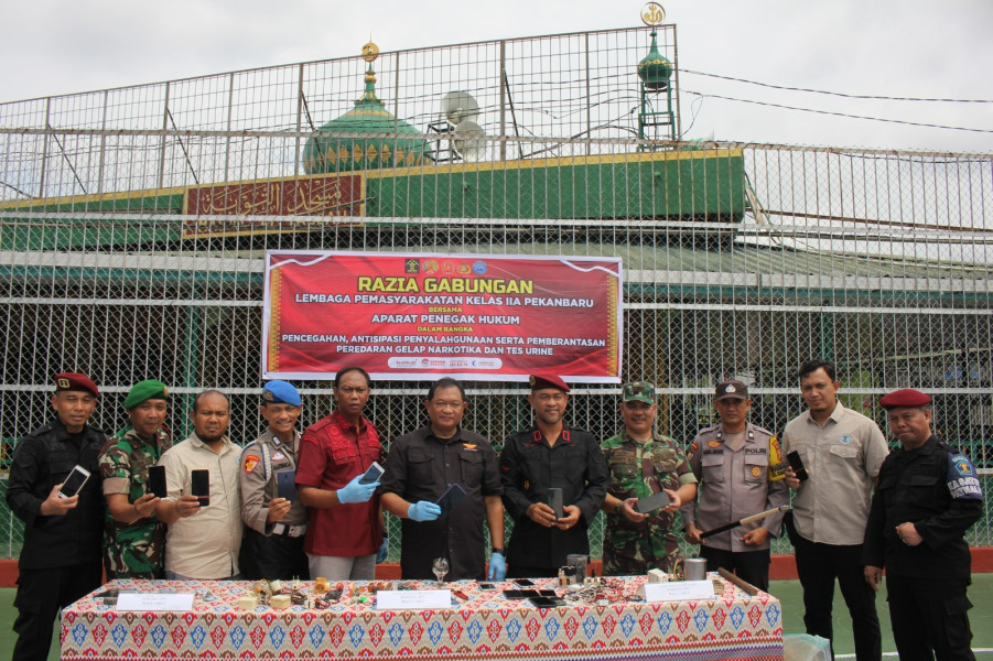 Tidak Ada Ruang Untuk Bandar Narkoba, Lapas Pekanbaru Gelar Razia Gabungan Mendadak