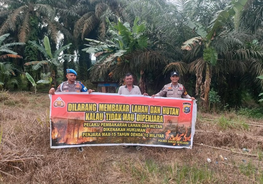 Waspada Karhutla! Kapolsek Bandar Sei Kijang Imbau Masyarakat Bijak Buka Lahan Tanpa Membakar