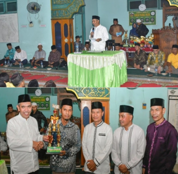 Malam Ke - 27 Ramadhan, Pj Bupati Kampar Hadiri Penutupan MTQ Desa Kualu Nenas