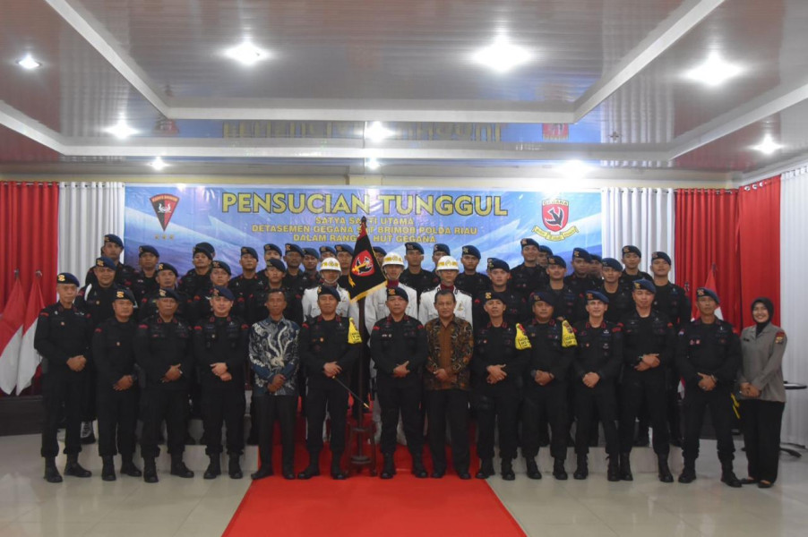 Detasemen Gegana Laksanakan Tradisi Pensucian Tunggul Satya Sakti Utama
