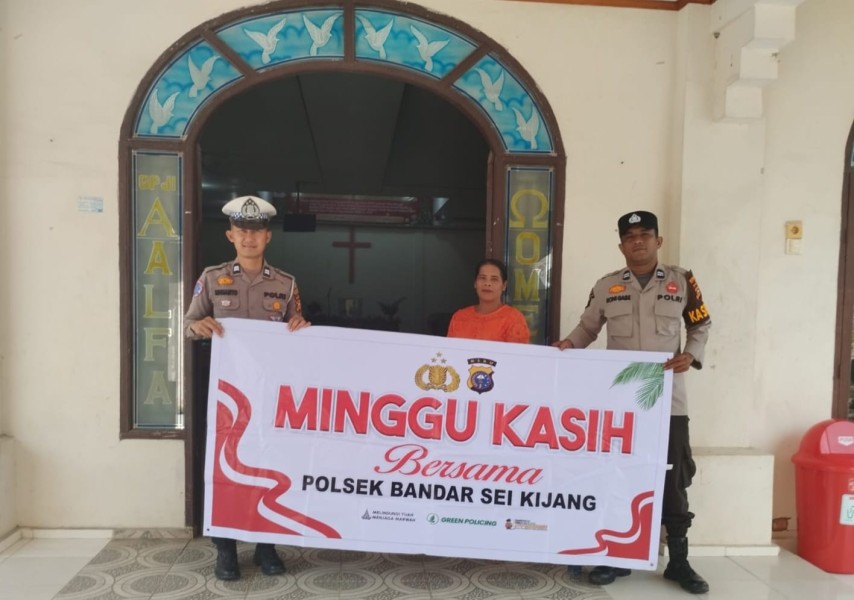 Polsek Bandar Sei Kijang Gelar Program Minggu Kasih di Gereja GPdI Alfa Omega, Pererat Silaturahmi dan Jaga Kamtibmas Kondusif